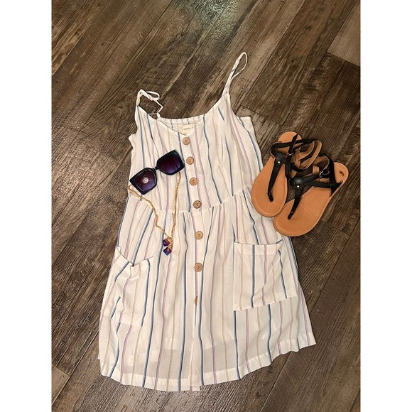 Adorable Striped Light summer Dress size Large - Picture 8 of 12